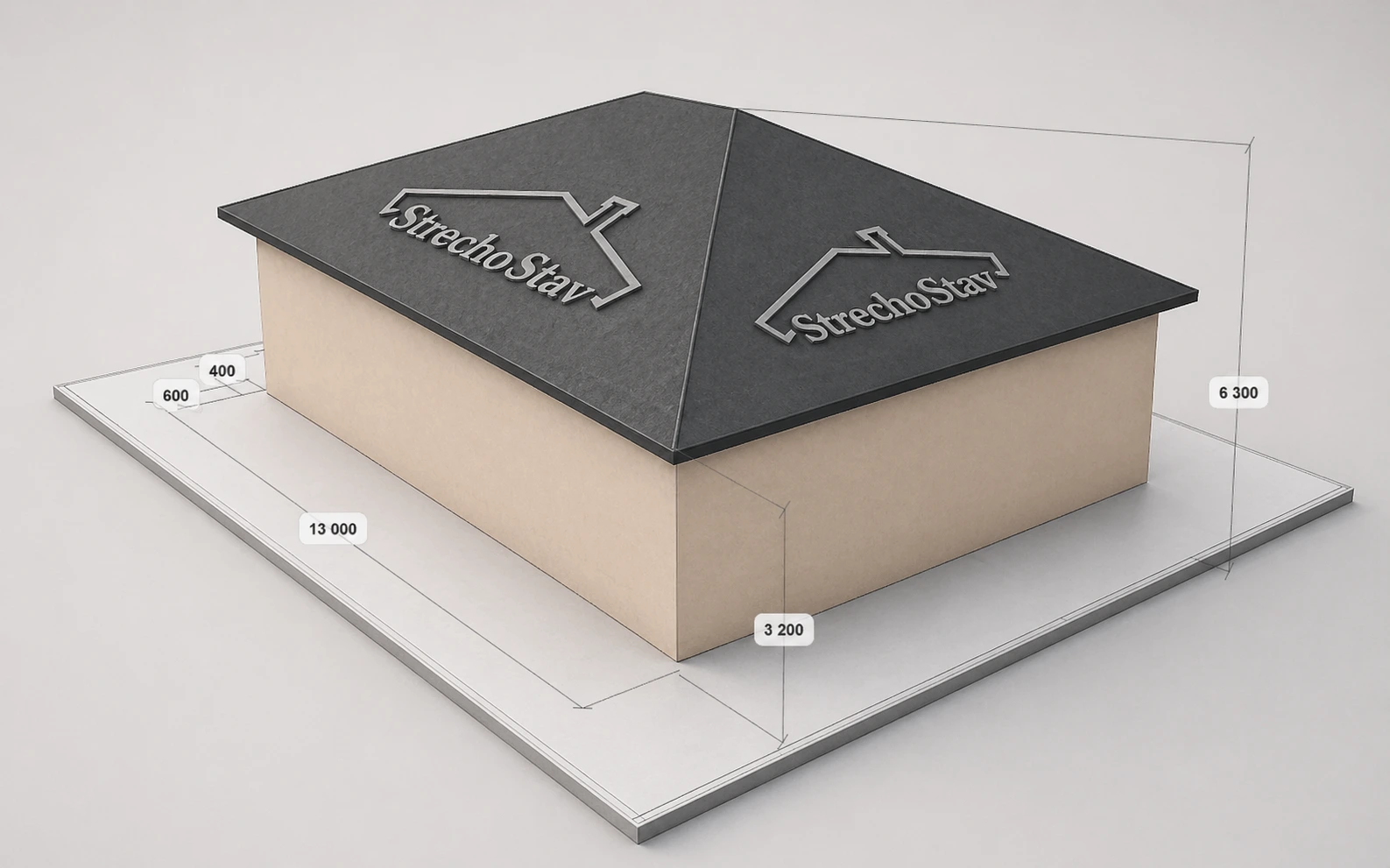 Výpočet ceny strechy na bungalov